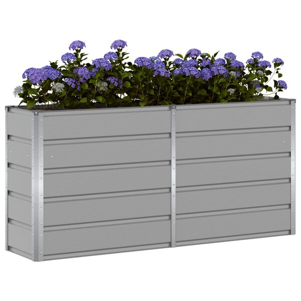 vidaXL Planter Light Grey 160 x 40 x 75 cm Steel