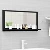 vidaXL Bathroom Mirror Black 31.5"x4.1"x14.6" Engineered Wood