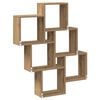 vidaXL Wall Cube Shelf Artisan oak Engineered wood 30.7x5.9x36.6 in