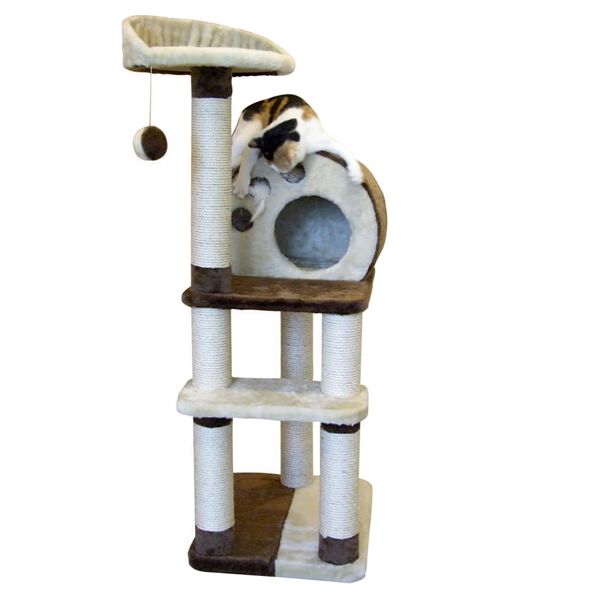 Kerbl Cat Scratching Post Brown and Beige Wood 50 in tall Durable
