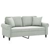 vidaXL 2-seater Sofa Light Grey Velvet (100% polyester), Metal, Textilene