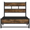 vidaXL Bed Frame Smoked oak Steel, Engineered wood Single Bed Frame