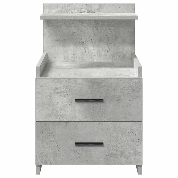 vidaXL Bedside Cabinet Concrete grey Engineered wood Standard