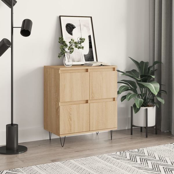 vidaXL Sideboard Sonoma oak Engineered wood 23.6x13.8x27.6 in Sideboard