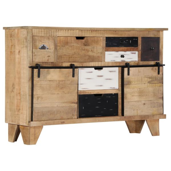 vidaXL Sideboard Natural wood with multicolored drawers