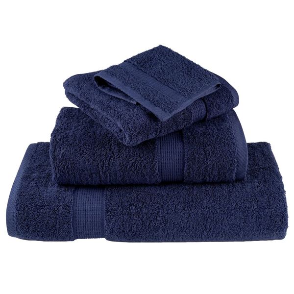 vidaXL Soap Towel Set of 10 Navy Blue 100% Cotton 11.8 x 11.8 in