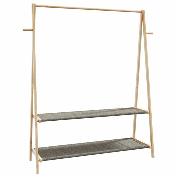 vidaXL Clothes Rack Natural bamboo Bamboo 52.0 in x 17.9 in x 59.3 in