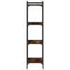 vidaXL Bookcase Smoked Oak Engineered wood, metal 4-Tier Adjustable Feet
