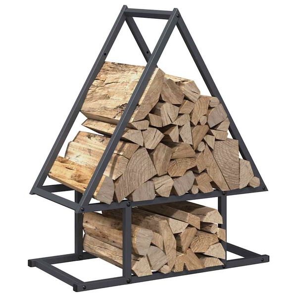 vidaXL Firewood Rack Anthracite 19.7x9.8x23.6" Cold-rolled steel