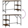 vidaXL Desk Smoked oak Engineered wood, metal Medium Adjustable Feet