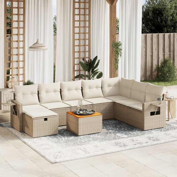 vidaXL Garden Sofa Set Beige