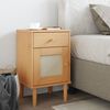 vidaXL Bedside Cabinet Brown Solid pine wood with UV varnish finish Small