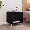 vidaXL Bedside Table Black Engineered wood, Solid eucalyptus wood Compact