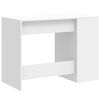 vidaXL Desk White Engineered Wood Medium Desk Rectangular Modern