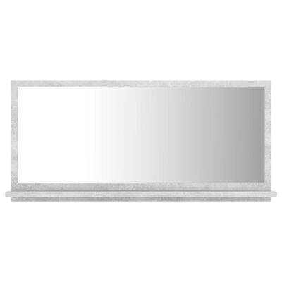 vidaXL Bathroom Mirror Concrete Gray 31.5"x4.1"x14.6" Chipboard