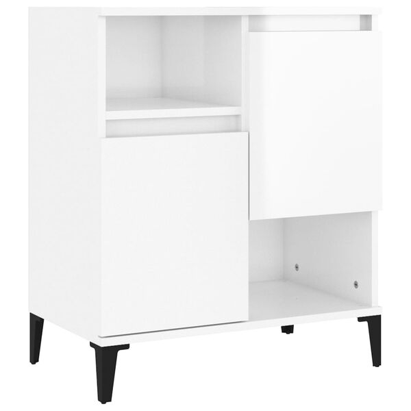 vidaXL Sideboard High gloss white Engineered wood, metal