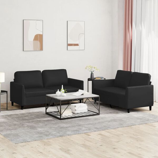 vidaXL Sofa Set Black
