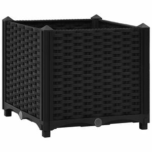 vidaXL Raised Bed Black Polypropylene 15.7 in Durable Planter Pot