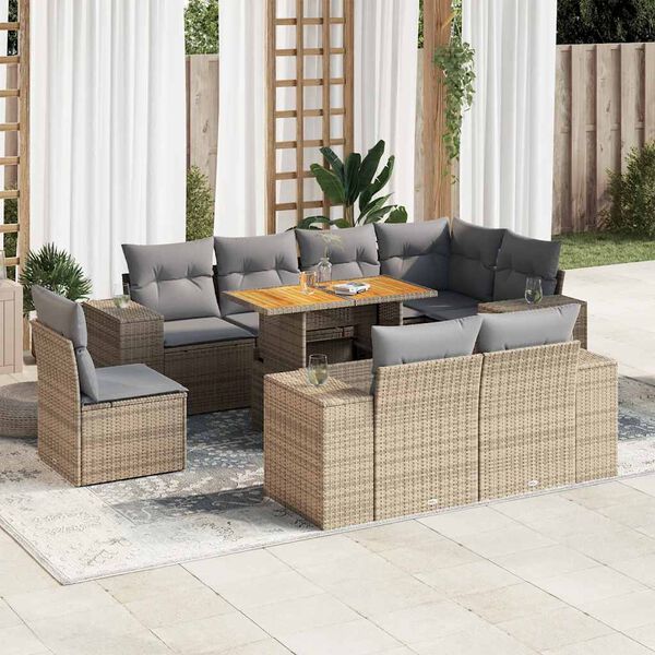 vidaXL Garden Sofa Set Beige