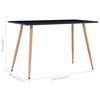 vidaXL Dining Table Black and Oak MDF and Steel