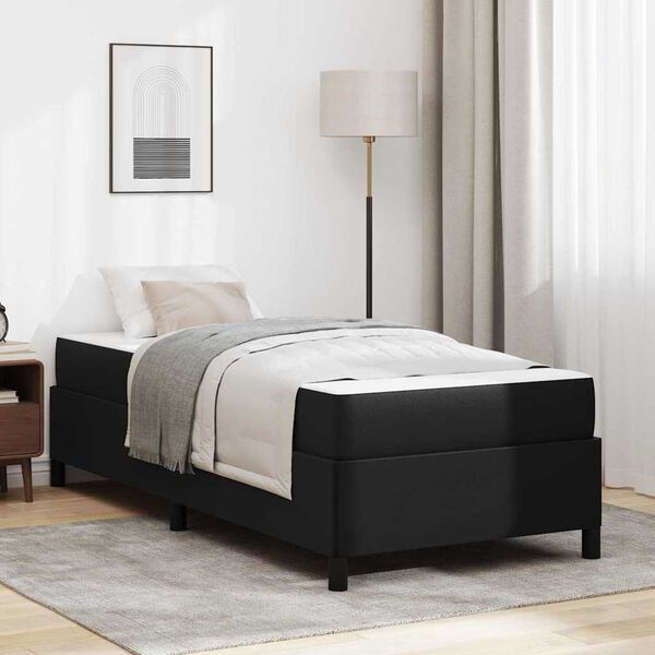 vidaXL Bed Frame with Mattress Black 39.37 x 78.74 in Fabric