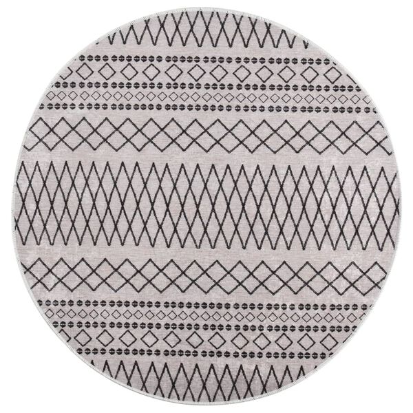 vidaXL Rug Black and White 100% Polyester with PVC backing