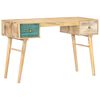 vidaXL Desk Natural wood with accent colors Solid mango wood