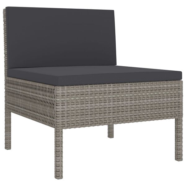 vidaXL Garden Furniture Set Grey and Anthracite PE Rattan Standard