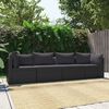 vidaXL Garden Sofa Black PE rattan 4-seater Adjustable Feet