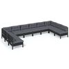 vidaXL Garden Lounge Set Black, Anthracite