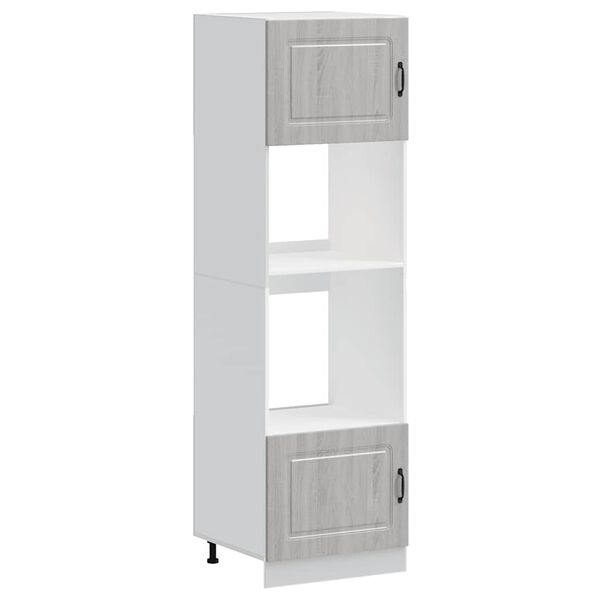 vidaXL Oven Cabinet Set of 2 Grey Sonoma Engineered wood Compact