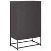 vidaXL Highboard Black Cold-rolled steel Slim Highboard Rectangular