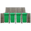 vidaXL Quadruple Wheelie Bin Shed Gray 107.9"x31.5"x46.1" Poly Rattan