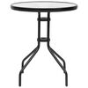 vidaXL Garden Table Black Steel 23.6 in diameter Portable Garden Table