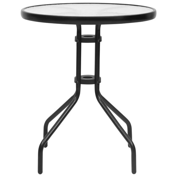 vidaXL Garden Table Black Steel 23.6 in diameter Portable Garden Table