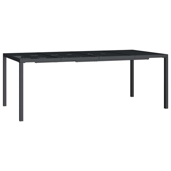 vidaXL Garden Table Anthracite Steel 79 x 39.4 in, Height 28.3 in