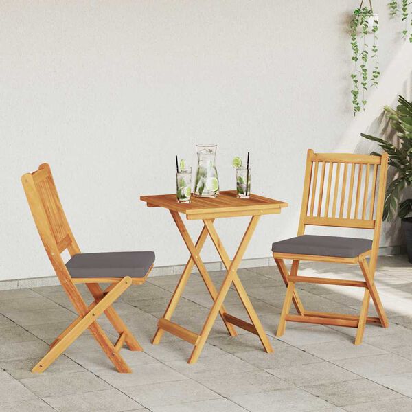 vidaXL Garden Bistro Set 3 pcs Brown Solid Acacia Wood