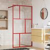 vidaXL Walk-in Shower Wall with Clear ESG Glass Red 39.4"x76.8"