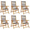 vidaXL Garden Chair Set of 6 Grey Solid acacia wood with an oil finish