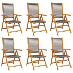 vidaXL Garden Chair Set of 6 Grey Solid acacia wood with an oil finish
