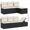 vidaXL Garden Sofa Set Black, Cream white