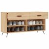 vidaXL Shoe Bench Sonoma Oak Engineered Wood 40.2x13.8x21.7 in