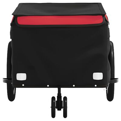 vidaXL Bike Trailer Black and Red 66.1 lb Iron