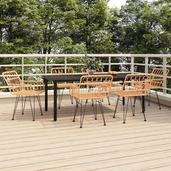 vidaXL Garden Dining Set Black