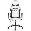 vidaXL Gaming Chair White and Black Faux leather, metal, plywood