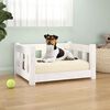 vidaXL Dog Bed White Solid pine wood Small Stylish Design Dog Bed
