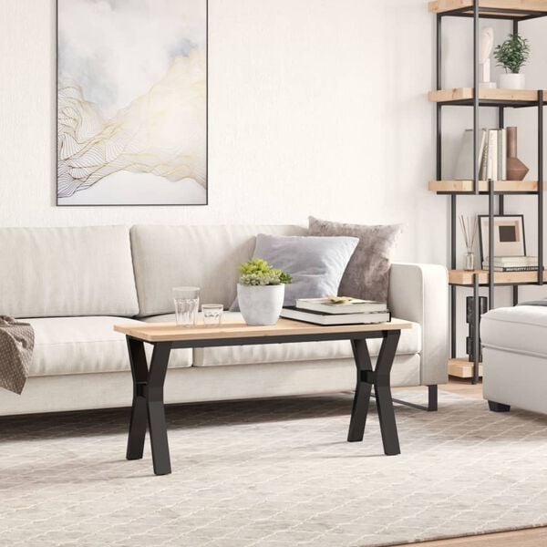 vidaXL Coffee Table Leg Black Powder-Coated Steel Medium