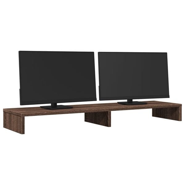 vidaXL Monitor Stand Brown Oak 39.4x10.6x3.9" Engineered Wood