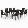 vidaXL Garden Dining Set Brown and Black