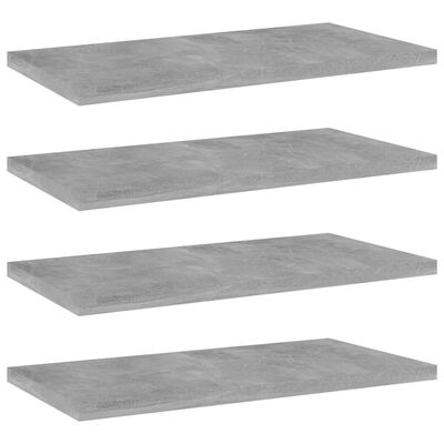 vidaXL Bookshelf Boards 4 pcs Concrete Gray 15.7"x7.9"x0.6" Chipboard
